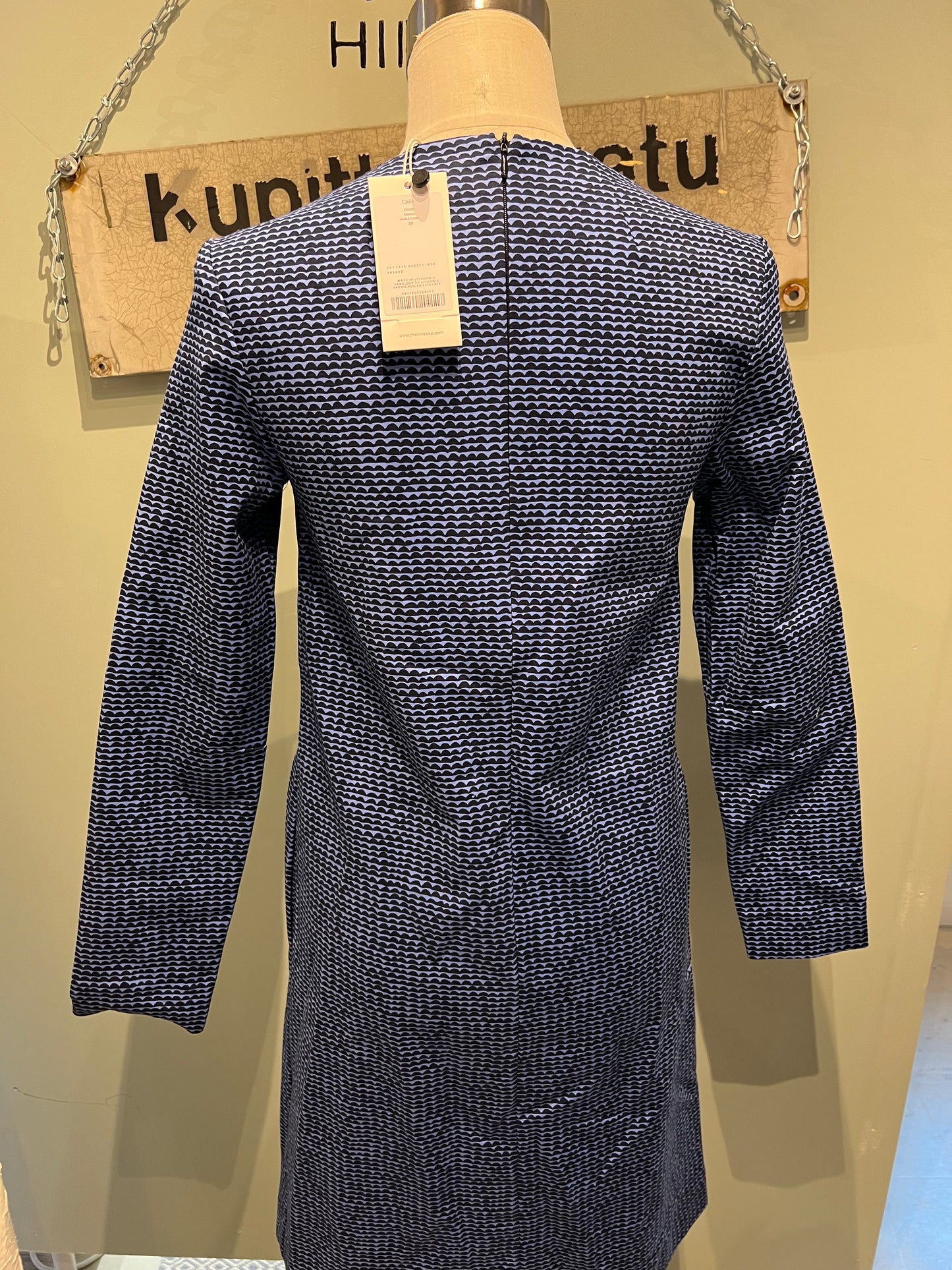 Uusi mekko Marimekko 34 Ebba sininen
