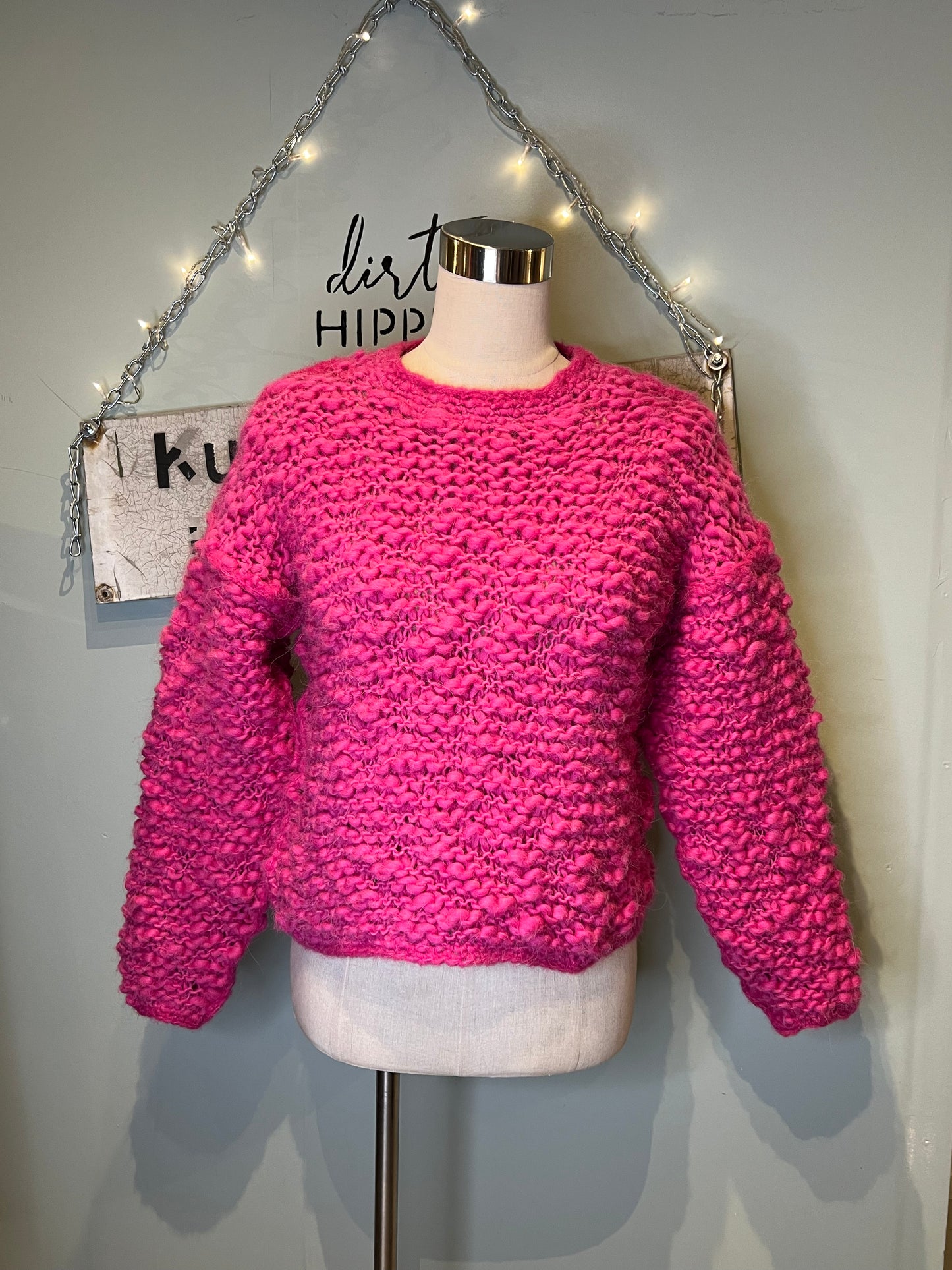 Alpakkavillasek. neule ONE SIZE - pinkki