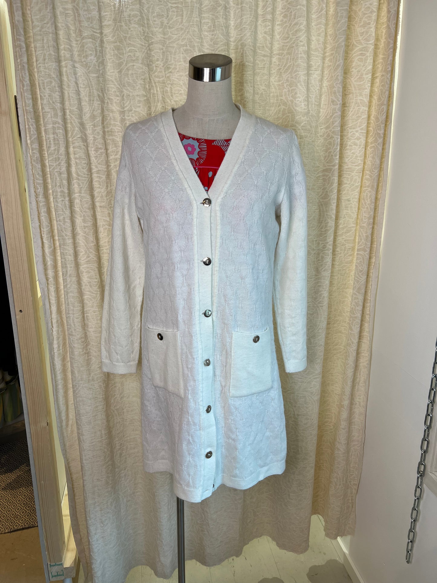 Neuletakki m VINTAGE valkoinen