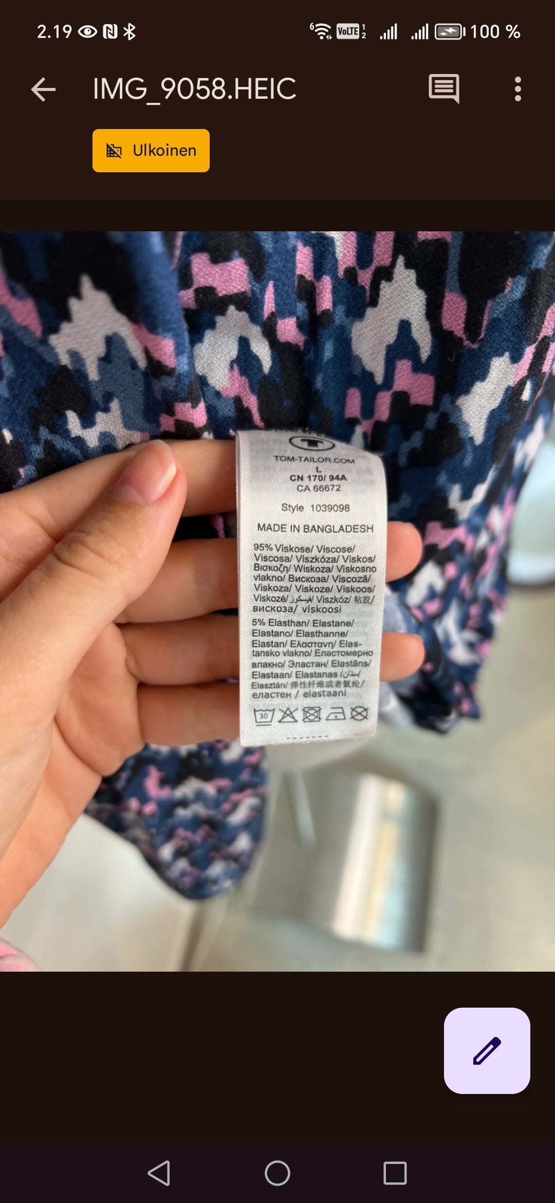 Tom Tailor pusero, L