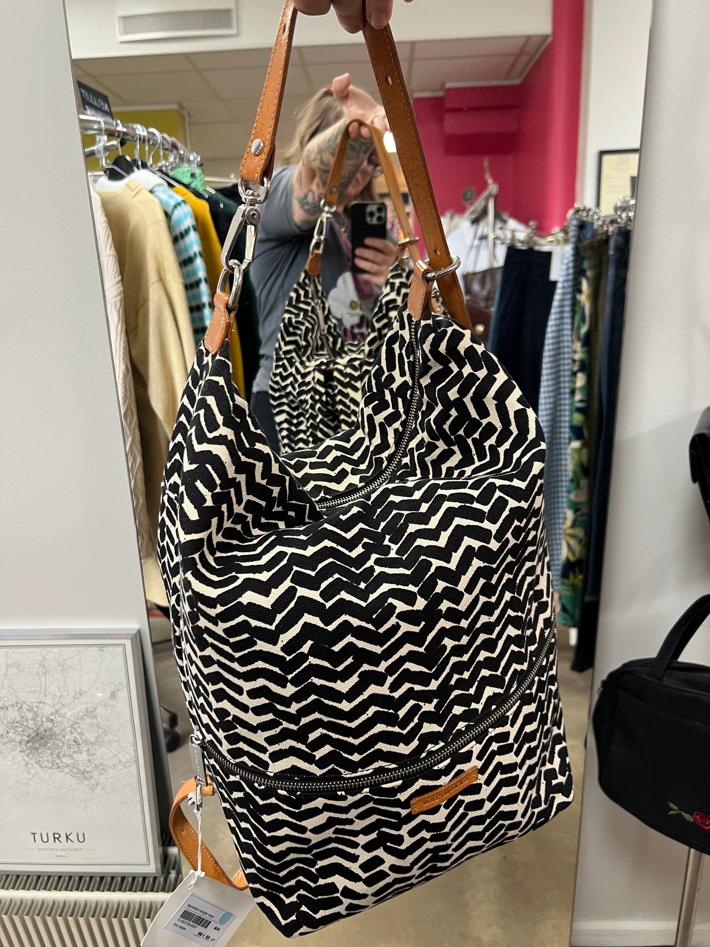 Marimekko kangas/nahkareppu