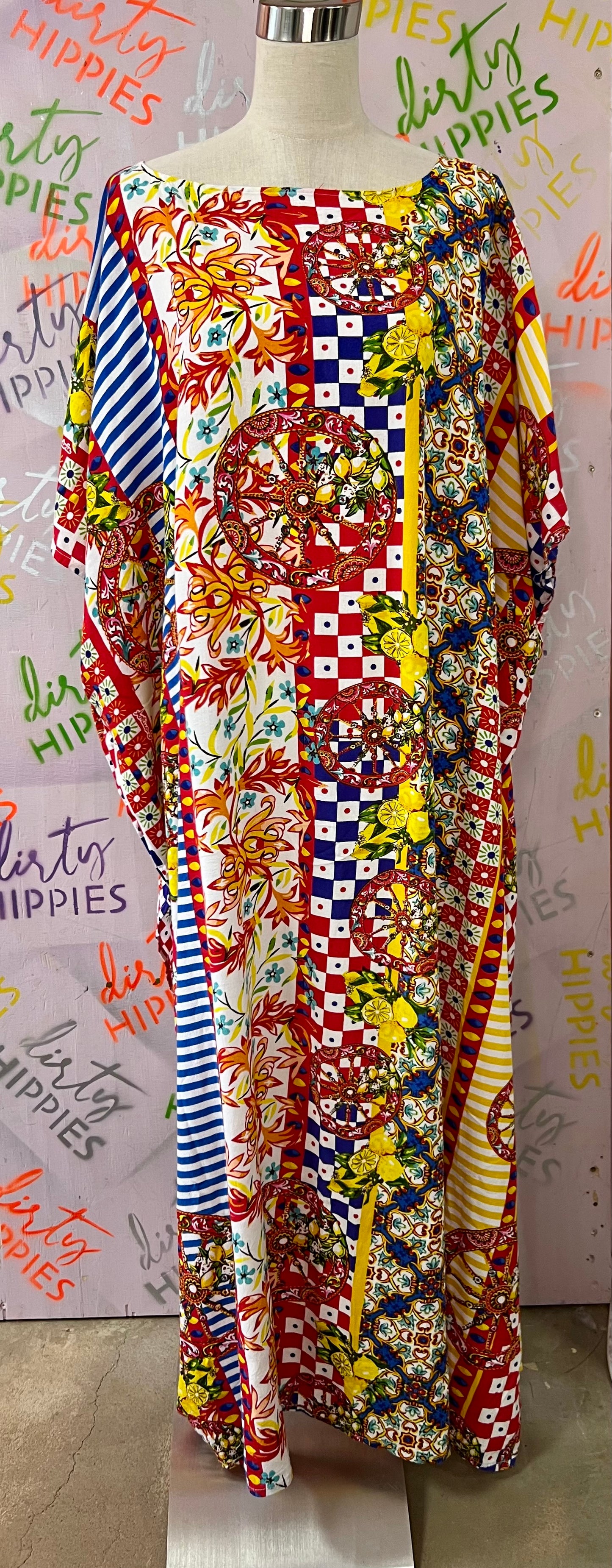 Värikäs VINTAGE mekko (ONE SIZE)
