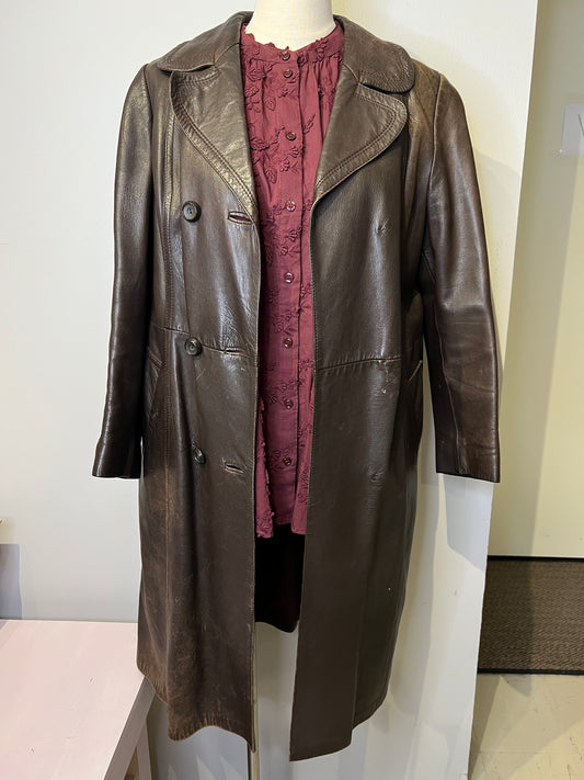 Nahkatakki VINTAGE S/M ruskea
