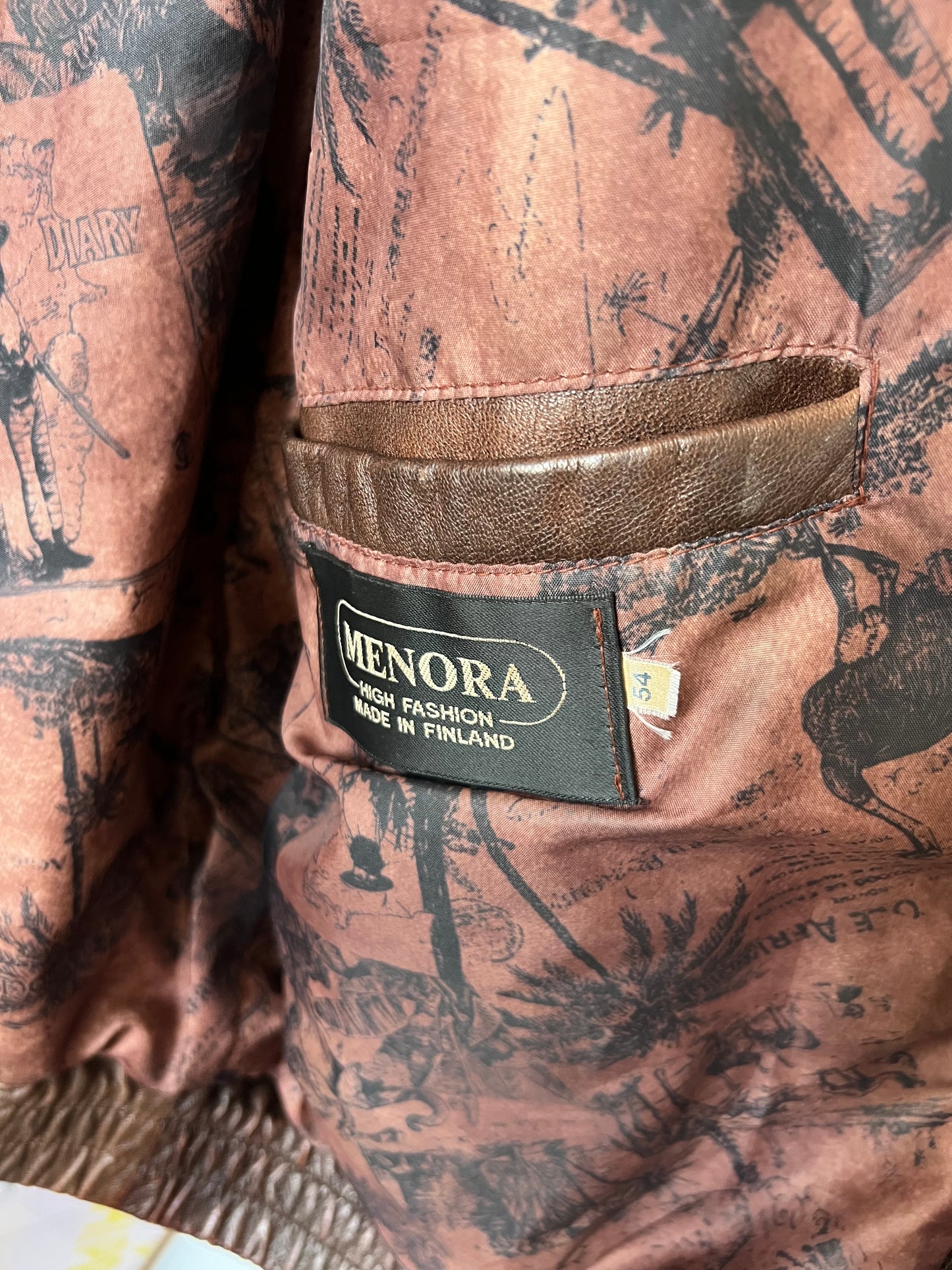 VINTAGE Menora nahkatakki 54