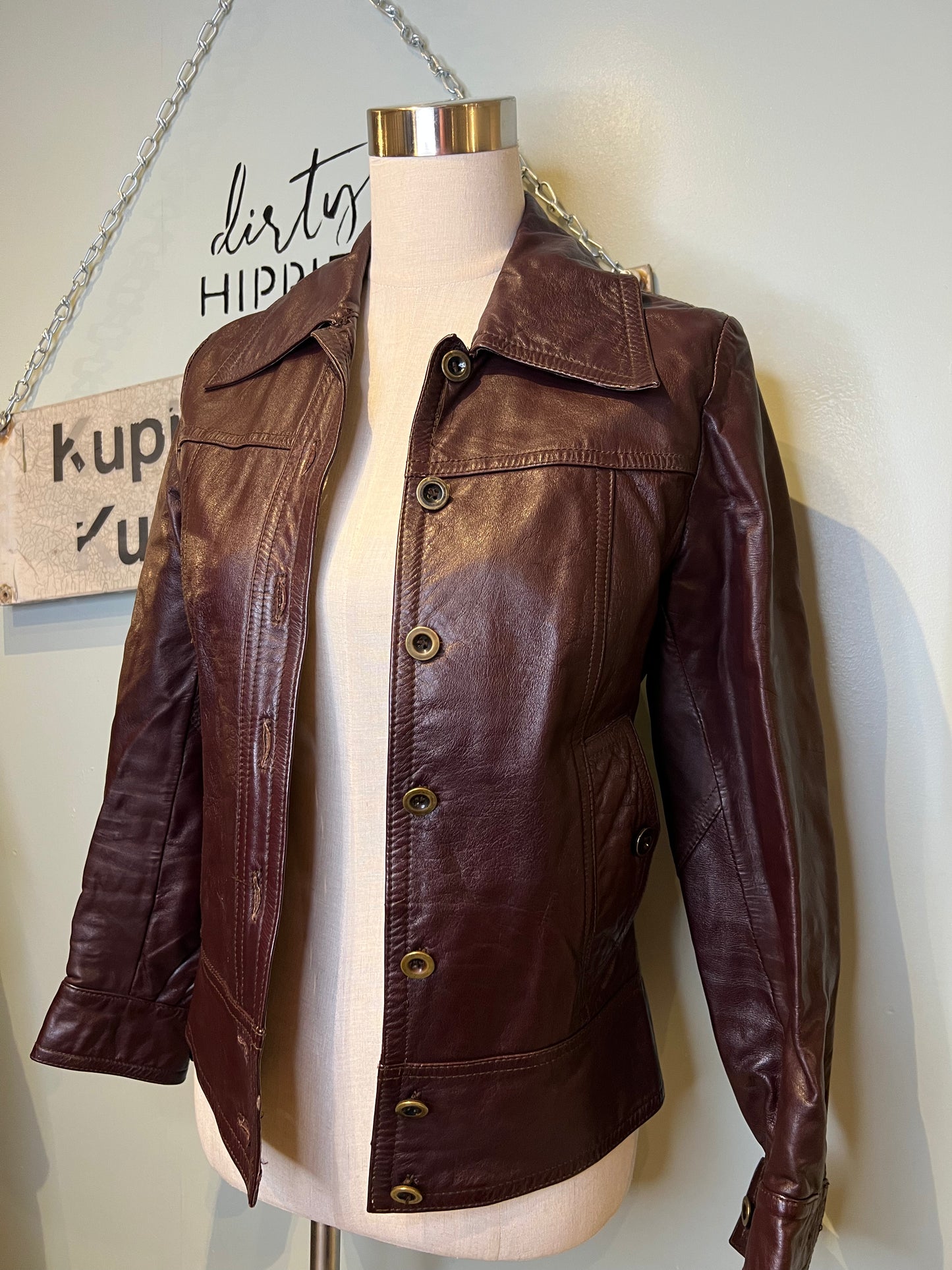 Kevyt nahkatakki Friitala XS/S