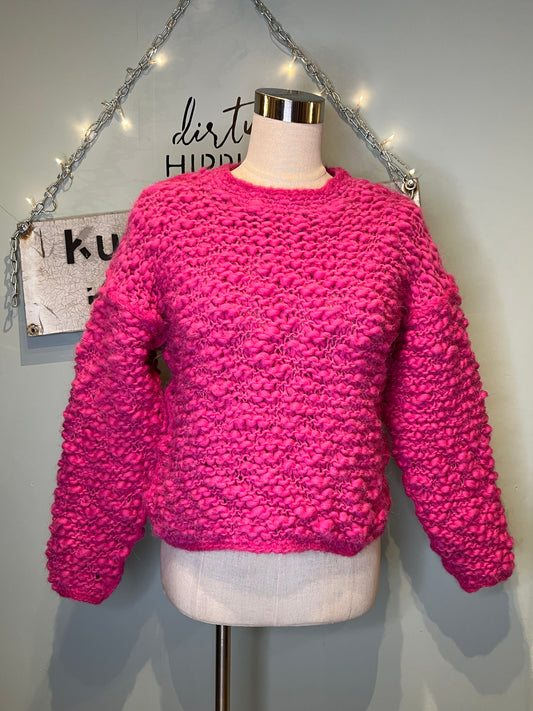 Alpakkavillasek. neule ONE SIZE - pinkki