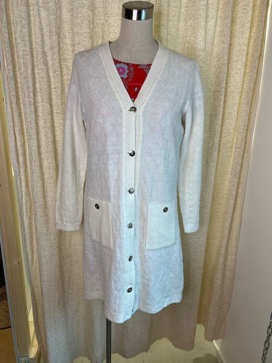 Neuletakki m VINTAGE valkoinen